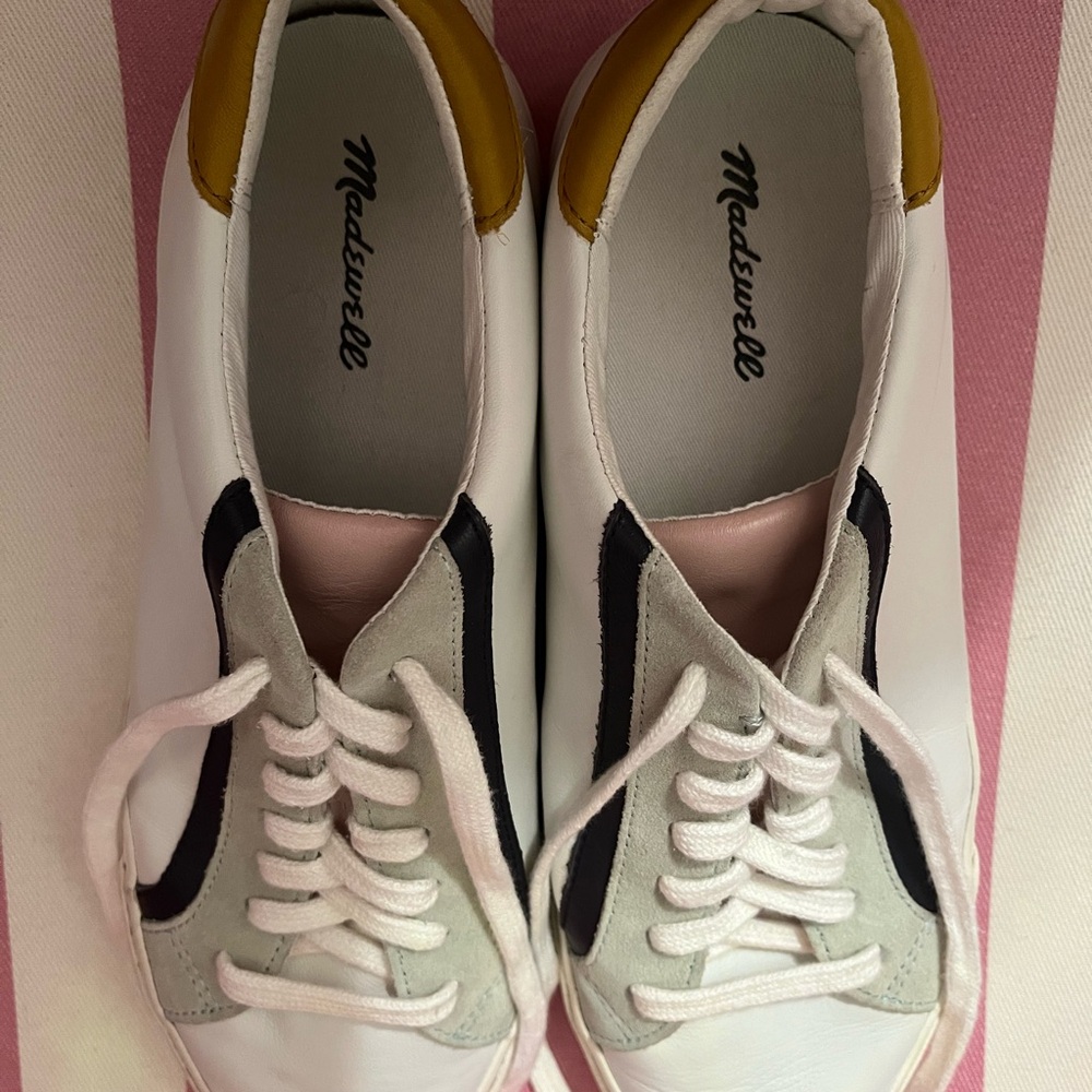 Madewell white and multi-colored leather sneakers